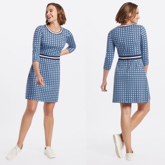 Draper James Dresses & Skirts - Draper James NWOT Persley Nassau Navy Ponte Polka Dot
3/4 Sleeve Dress Size 1X